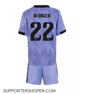 Real Madrid Antonio Rudiger #22 Bortatröja Barn 2022-23 Kortärmad (+ korta byxor)